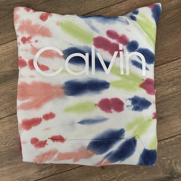 Calvin Klein Women’s Activewear Performance Tie Dyed Fleece Hoodie. NWOT - Picture 2 of 7